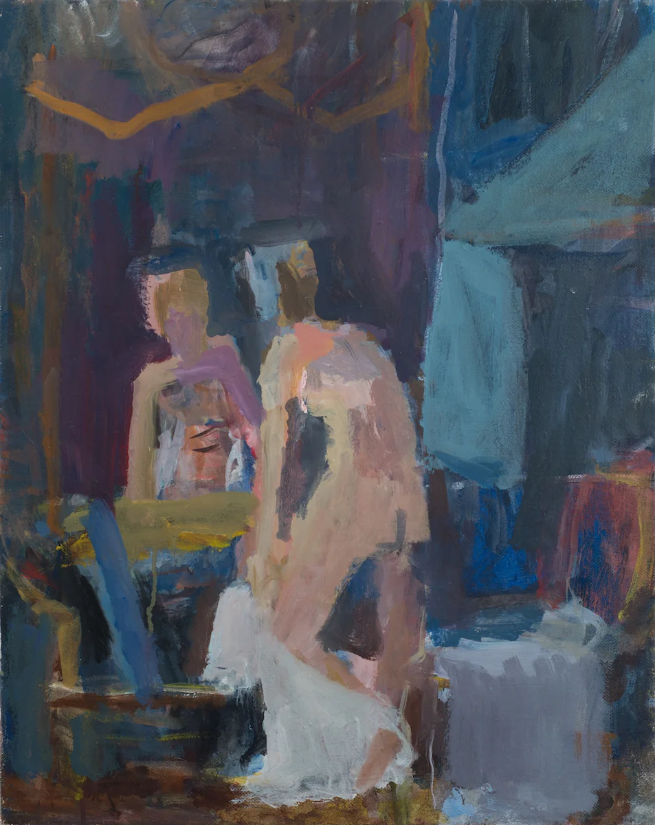 Woman Dressing in Front of Mirror, 2016
