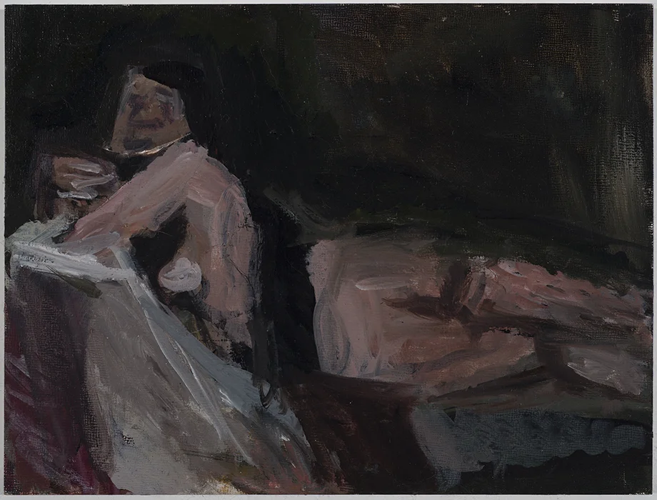 Reclining Nude with Long Black Hair II, 2013