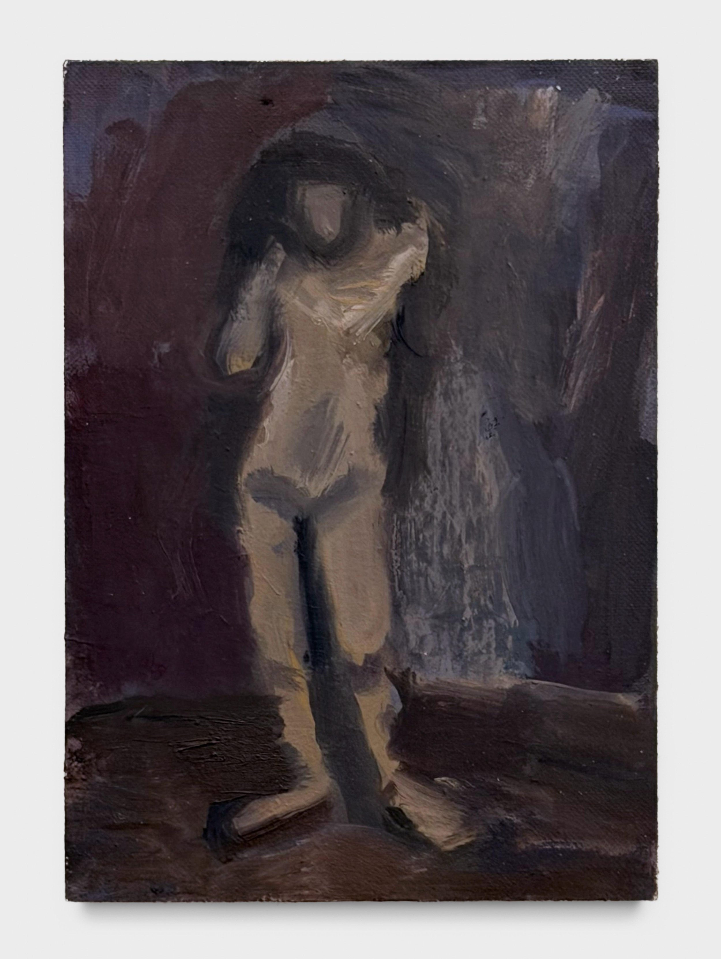 Nude with Long Black Hair