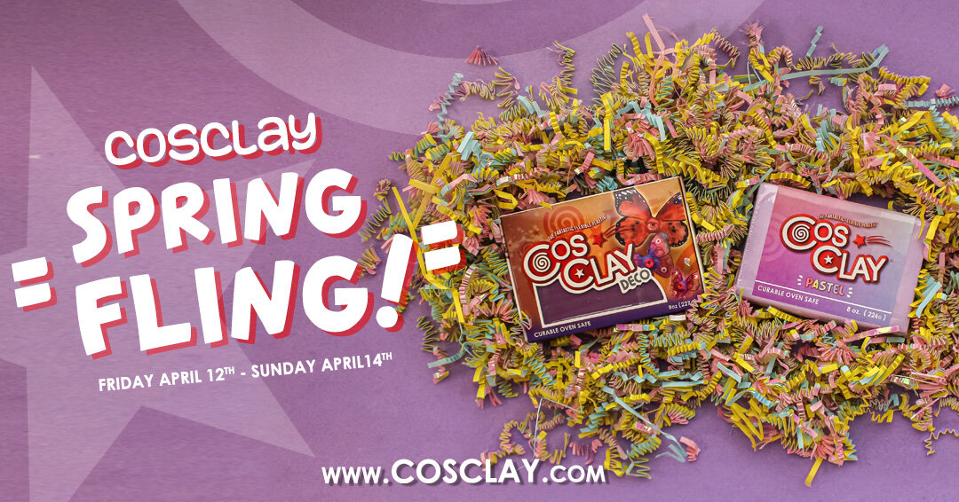 Howdy, Cosclayers!
Next Friday, April 12th, we'll be having our Spring Fling savings sale and we'll have a little something special for the first 50 orders. Stay tuned to find out more! ✨🌞

#CosclaySpringFling #MakeItBakeItFlexIt #cosclayusa #coscla