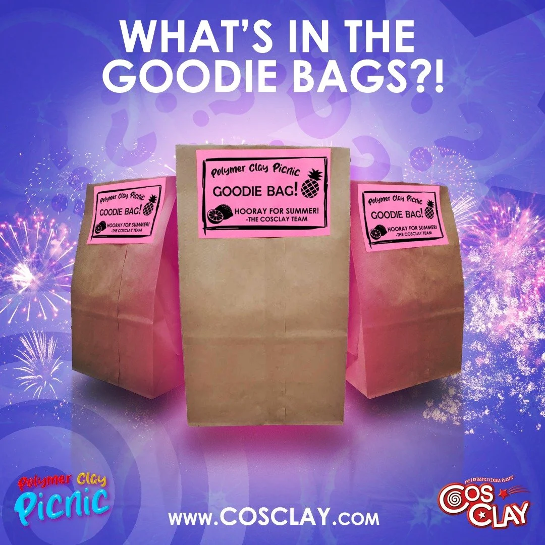 So, Cosclay, what's in the bag?!

EXTREMELY LIMITED QUANTITIES

Howdy, friends! 🎆 Celebrate Independence Day with a bang during our 4th of July Polymer Picnic Sale! 

Every good picnic deserves a Goodie Bag&mdash;festive grab bags bursting with surp