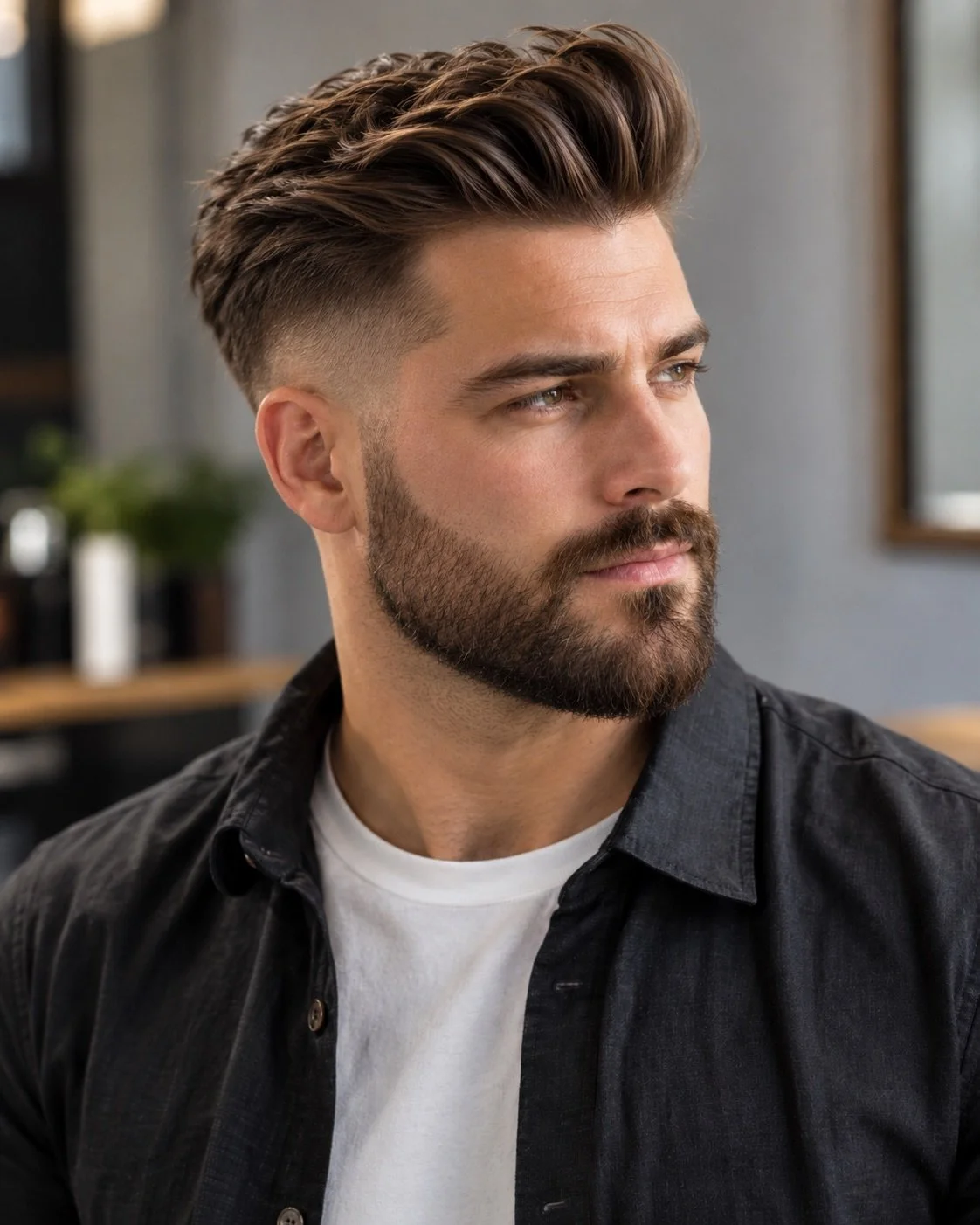 High Quiff With a Trimmed Beard