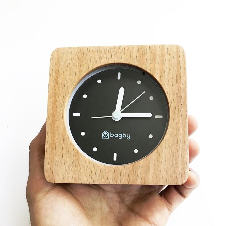 bagby silent alarm clock real wood
