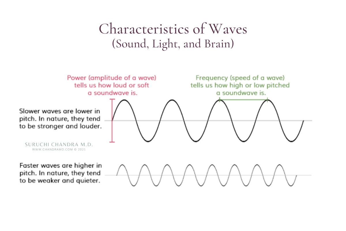 Characteristics of typical sound, light, and brain waves.