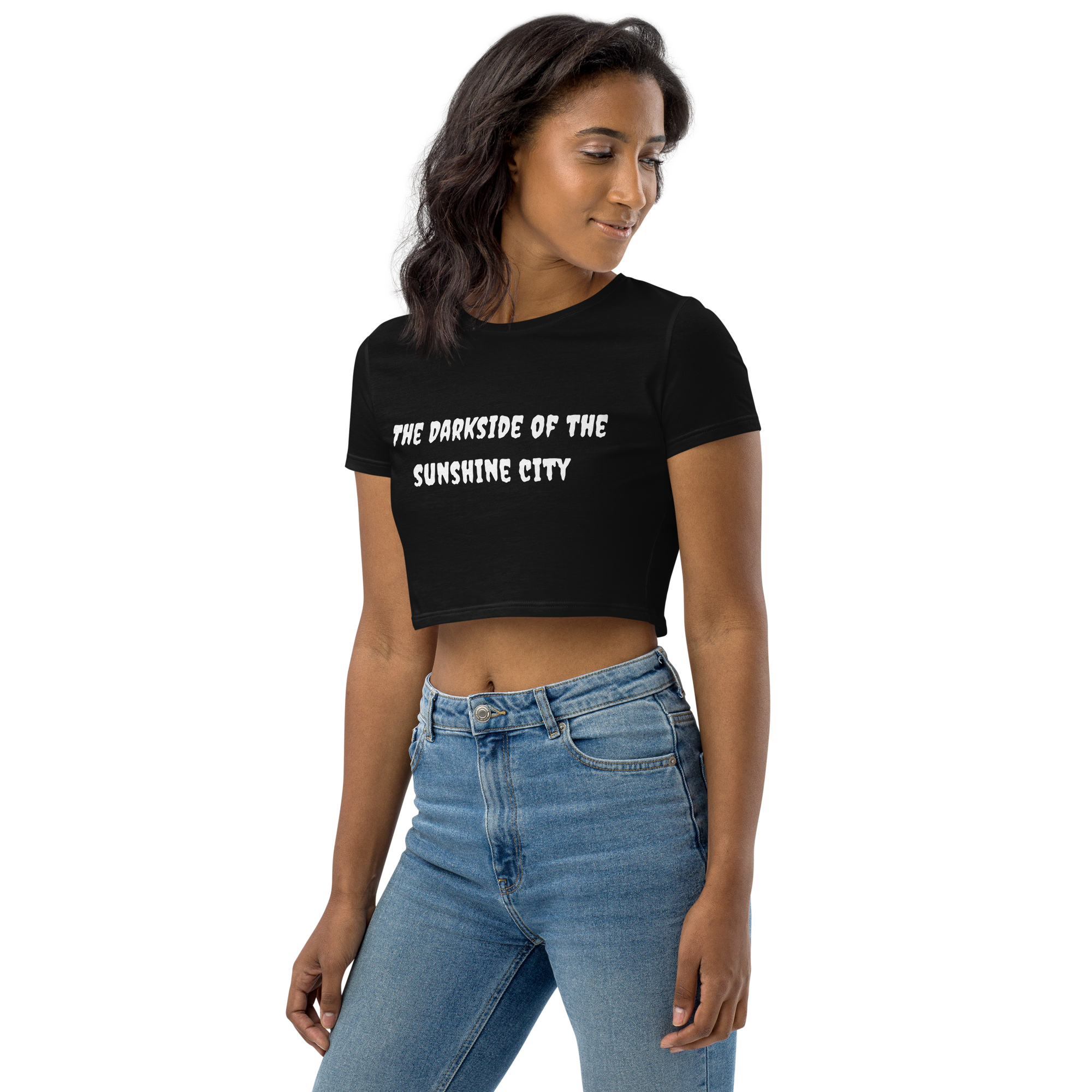 Dark Side Cropped Shirt White Lettering