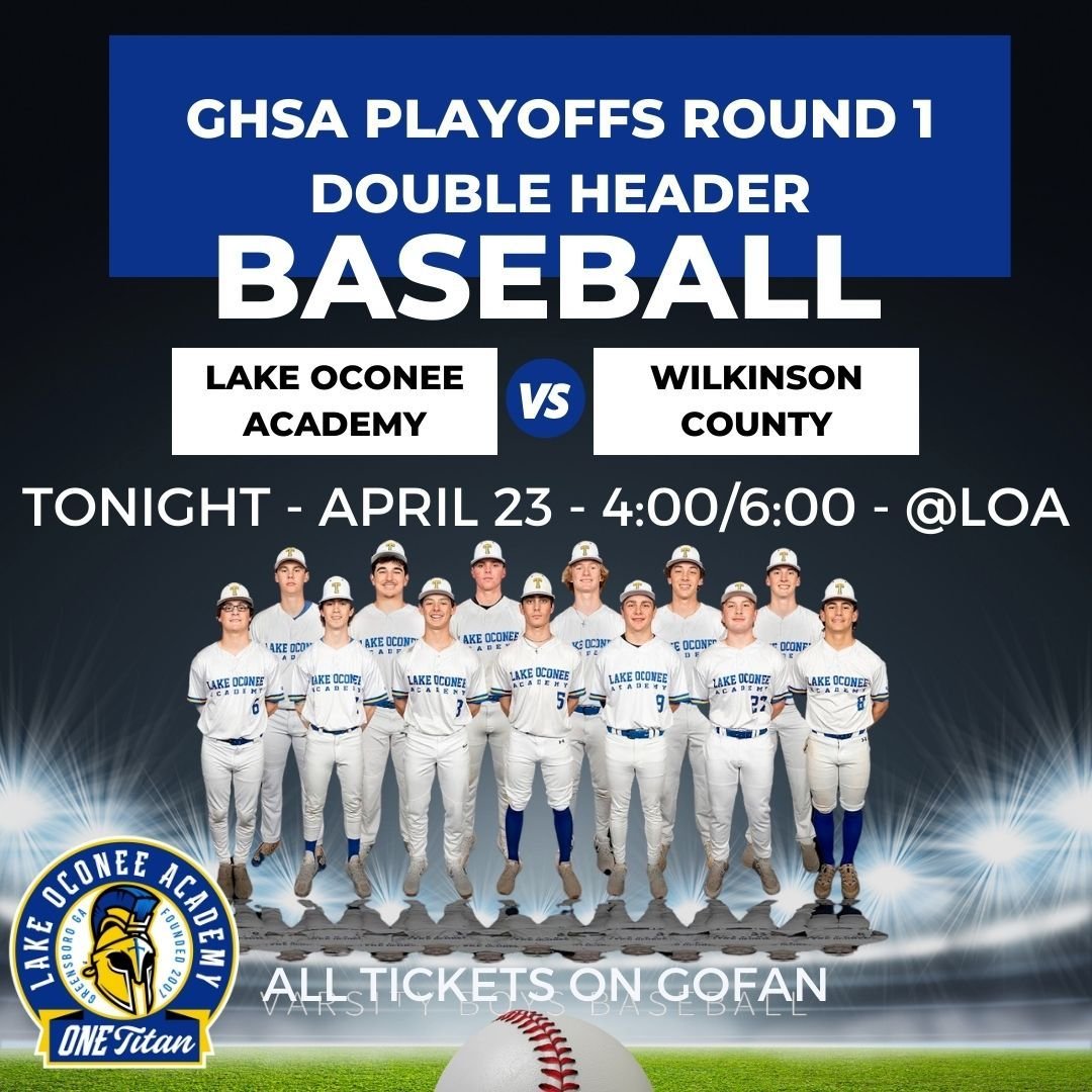 First ever home baseball playoff game tonight!  Come support the Baseball Titans in their first round playoff double header.  All tickets purchased on GoFan.  #ONETitan