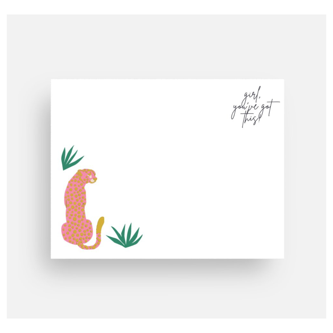 Girl You Got This Gold Foil Cheetah Stationery
