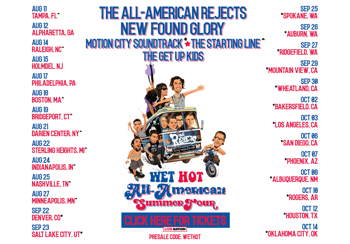 the all american rejects tour setlist