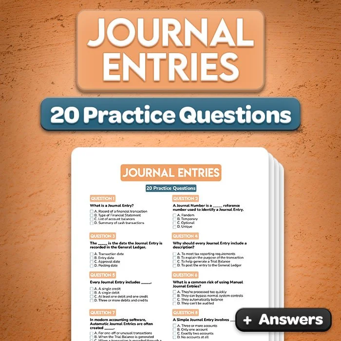 Journal Entries Practice Questions
