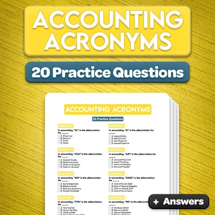 Accounting Acronyms Practice Questions