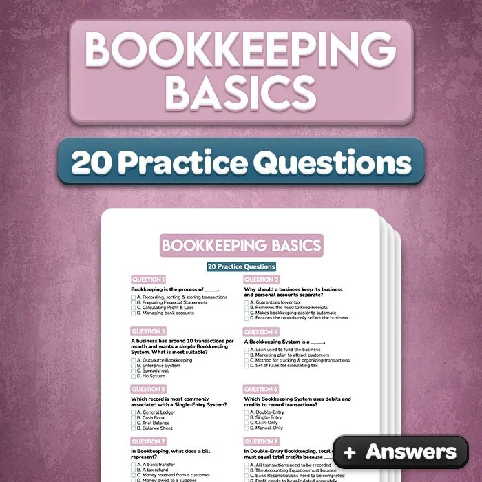 Bookkeeping Basics Practice Questions