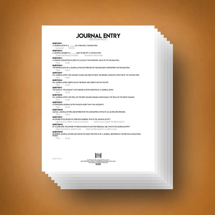 Journal Entry Practice Quiz — Accounting Stuff