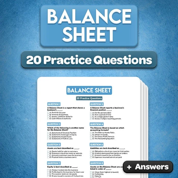 Balance Sheet Practice Questions
