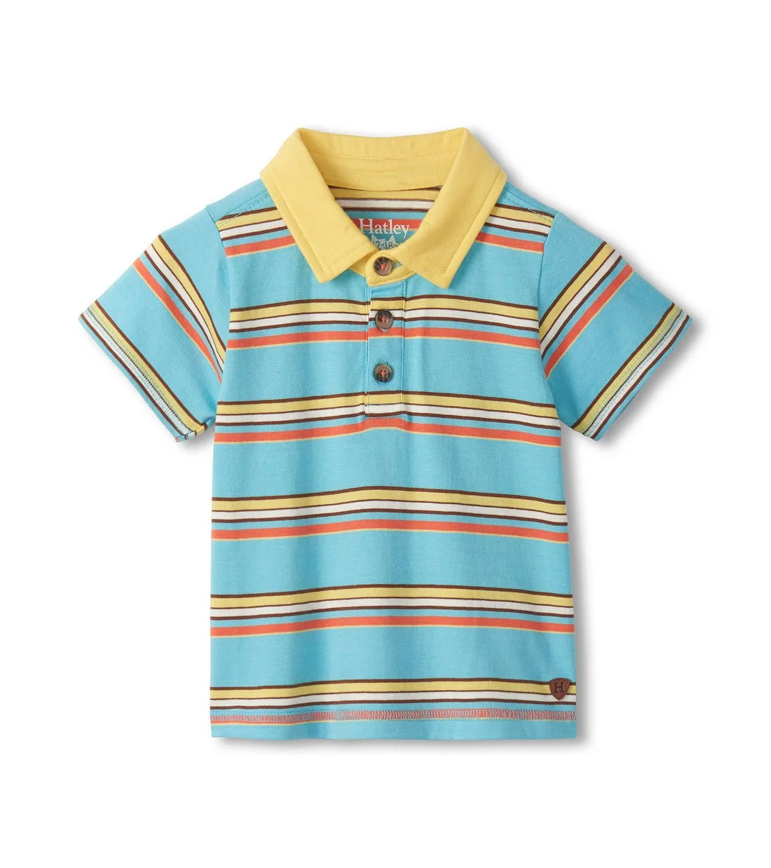 Stripe Peached Jersey Polo T-Shirt