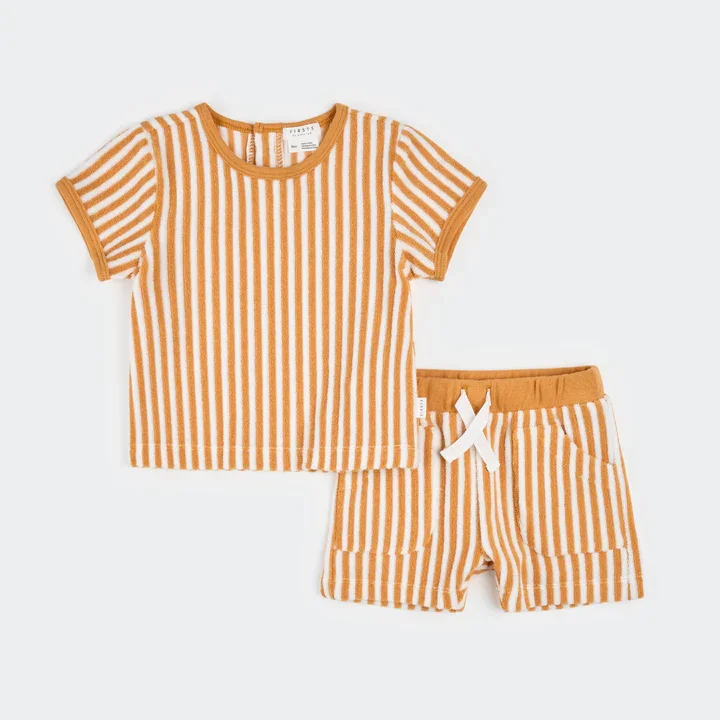 Top & Shorts Knit Yellow Gold Set