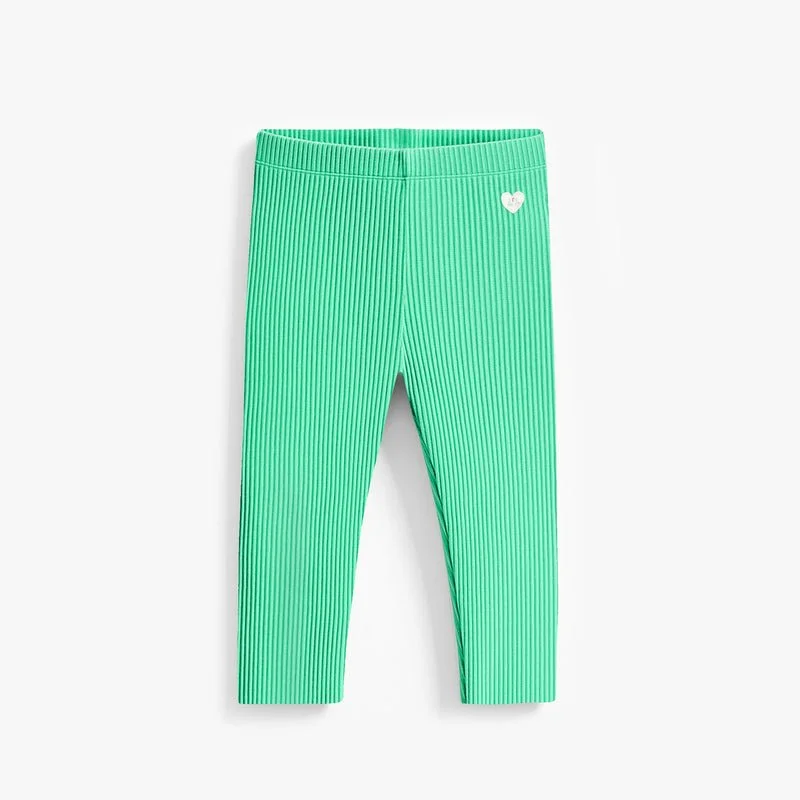 Turquoise ribbed knit legging