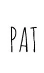 Handwritten word 'PAT' on a white background