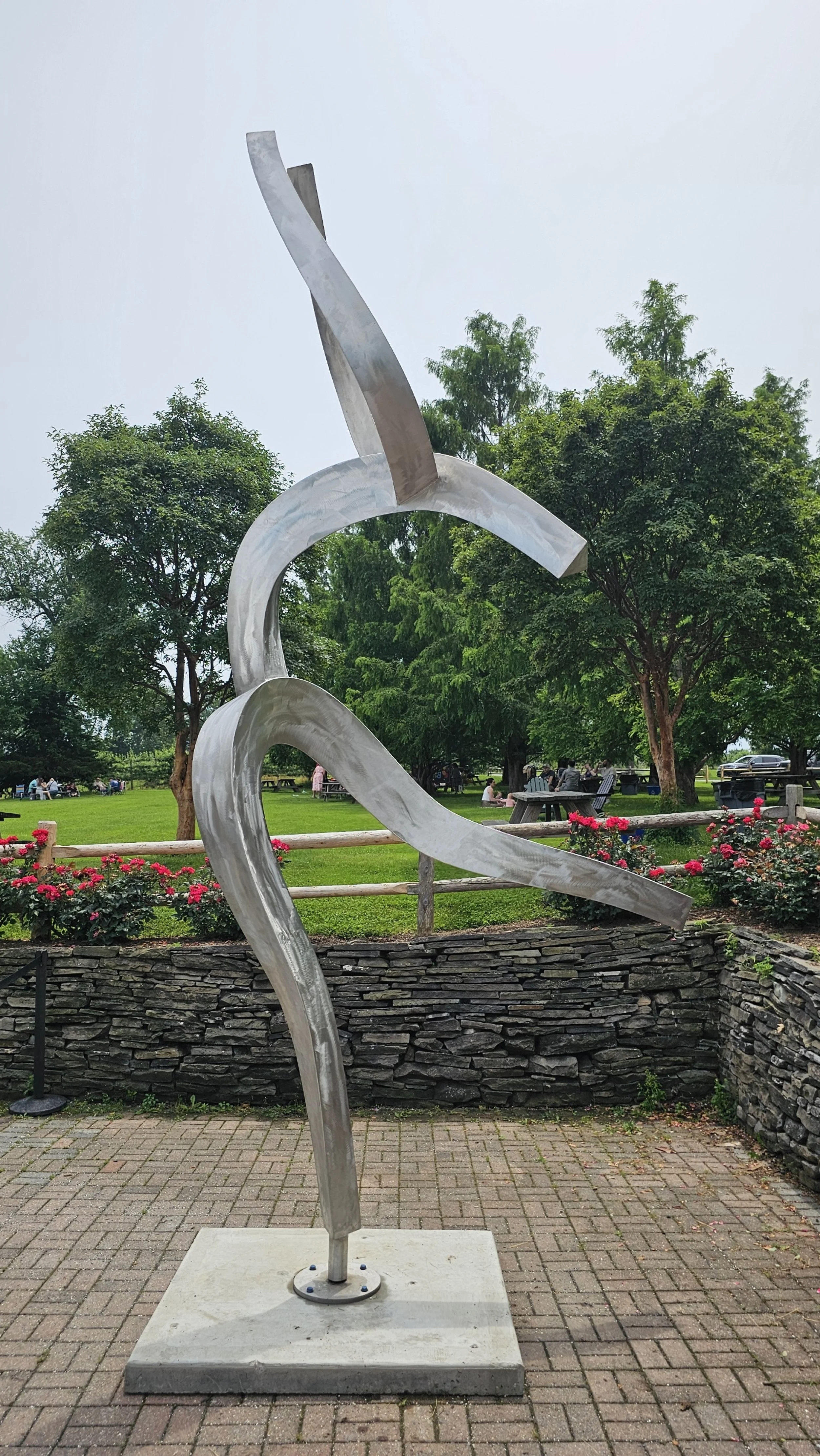 Joie de Vivre Stainless steel 13' t x 6' w x 43.5'd The sculpture rotates on a bearing.
$60,000