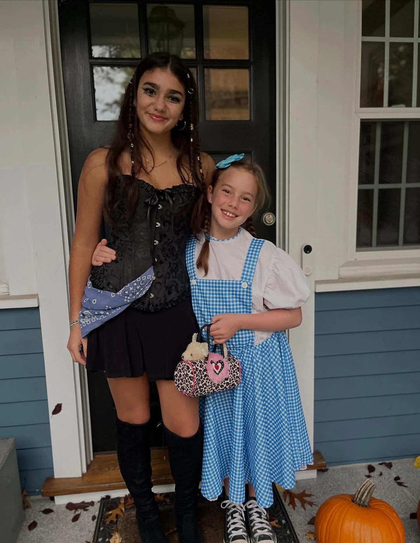 A pirate with a hand-sewn costume by the 🏴&zwj;☠️ herself and Dorothy who needed to find her way back after a small Halloween separation while trick-or-treating. 👻 

All of us happy to realize there&rsquo;s no place like home.👠