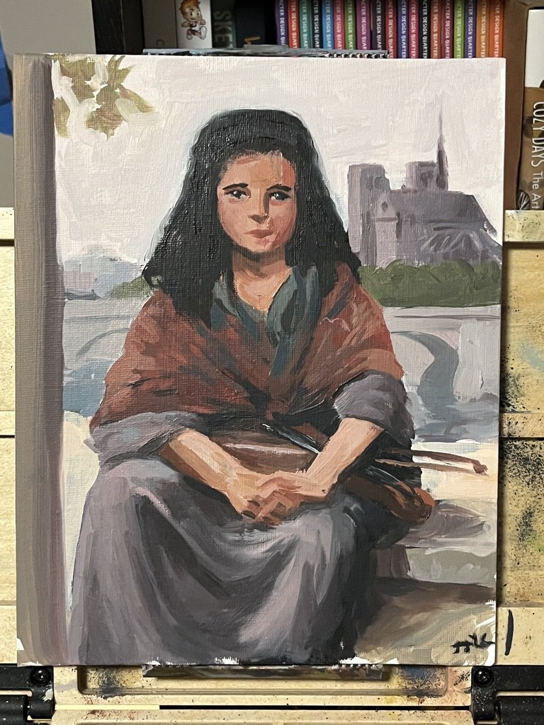 "The Bohemian" Replica Bouguereau Oil Painting on Canvas 8x10