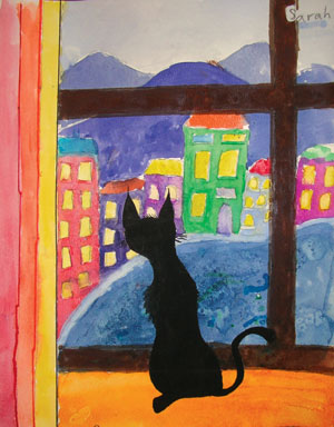 "Cat in Window" by Sarah Lanning
