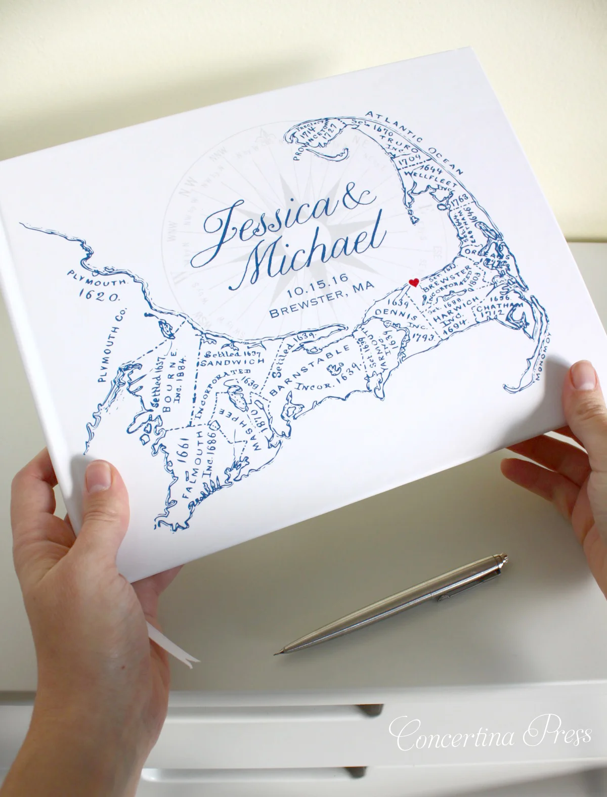 Cape Cod Wedding Guest Book by Concertina Press - 3.jpg