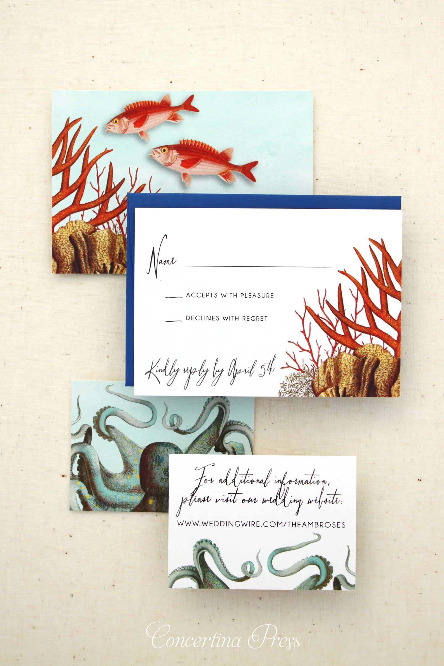 Shark Wedding Invitations Aquarium Wedding Invitations from Concertina Press - 4.jpg