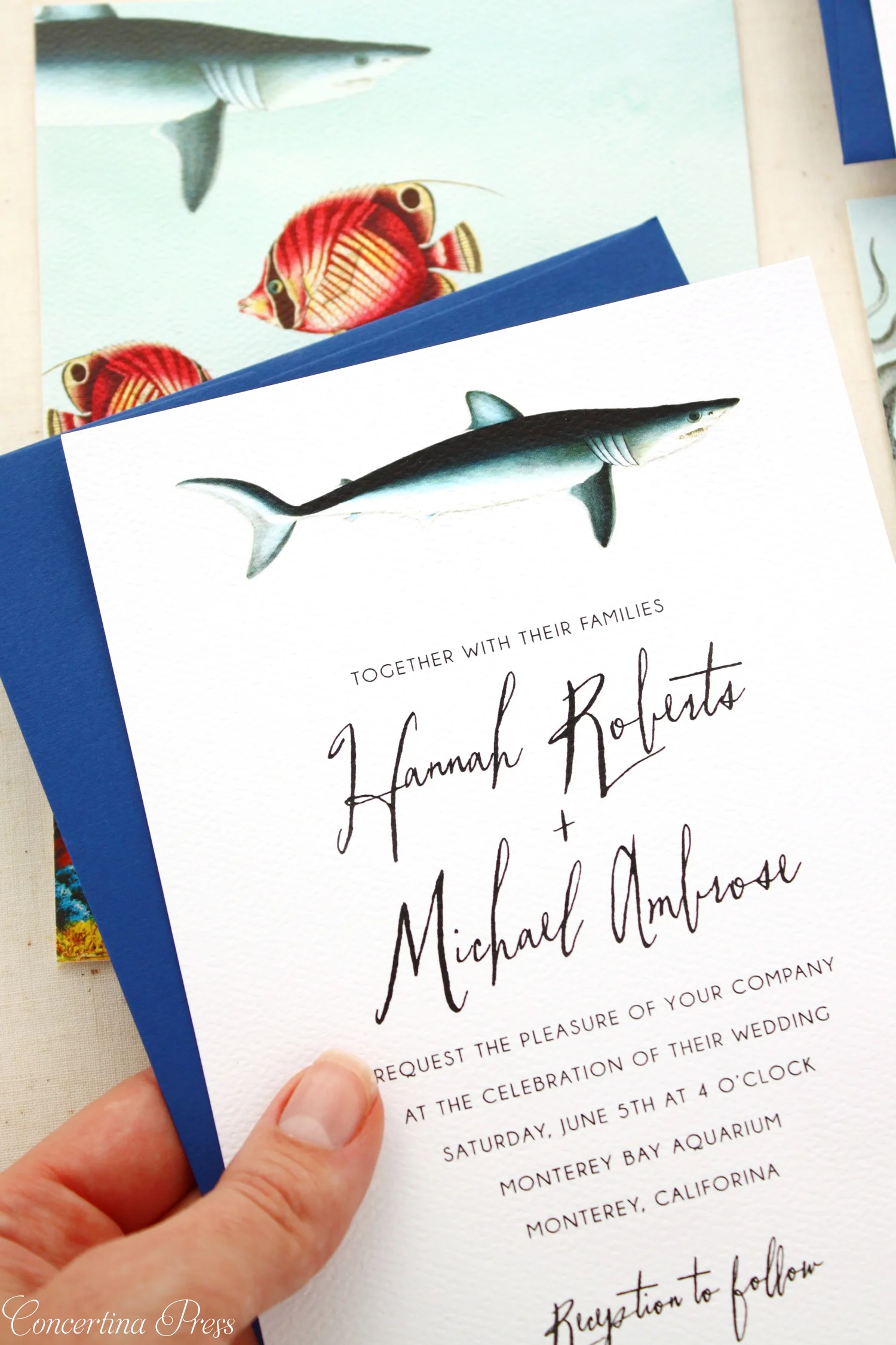 Shark Wedding Invitations Aquarium Wedding Invitations from Concertina Press - 7.jpg