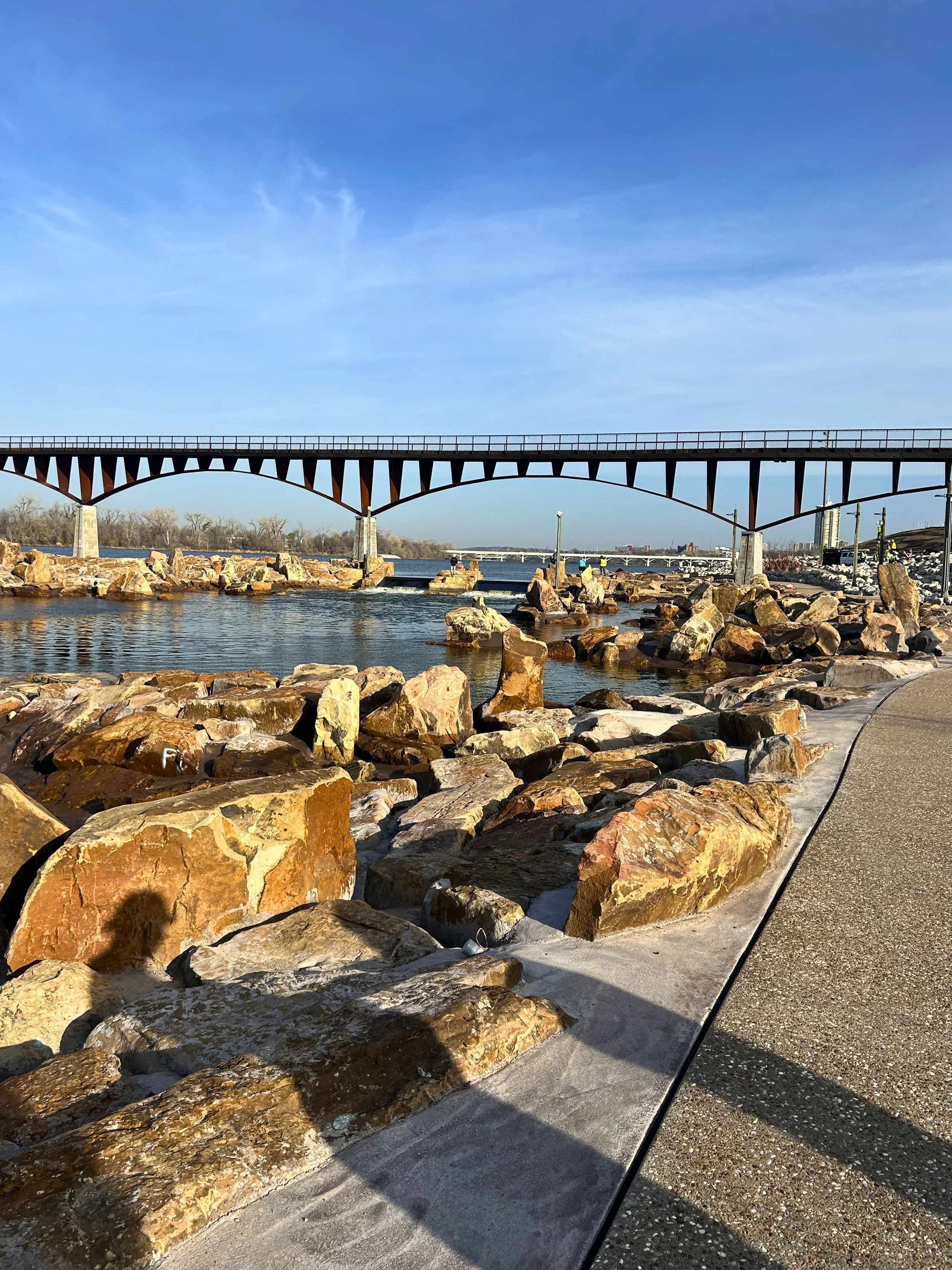 bridge with natural landscaping, zinc dam project, JL Bryson Inc.