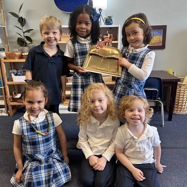We love celebrating students who model our core virtues of Honor, Stewardship, Self-Control, and Wisdom. Recently, our Pre-K class earned the Golden Dustpan of Stewardship for the way they care for their space and for one another.

We use small, joyf