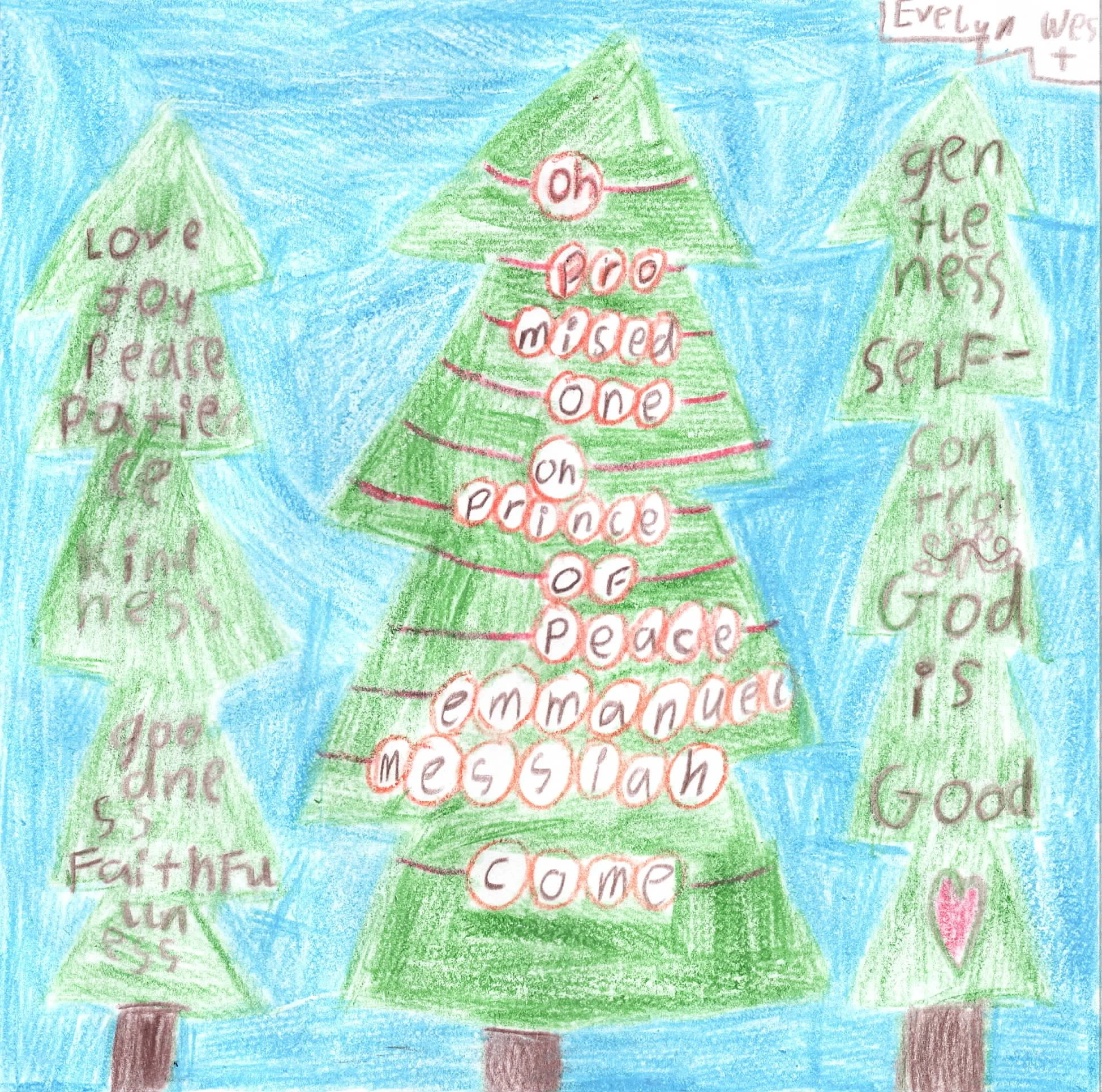 This student artwork was inspired by the words of Isaiah, pointing us to the heart of Christmas.

&ldquo;For to us a child is born,
to us a son is given&hellip;
and his name shall be called
Wonderful Counselor, Mighty God,
Everlasting Father, Prince 