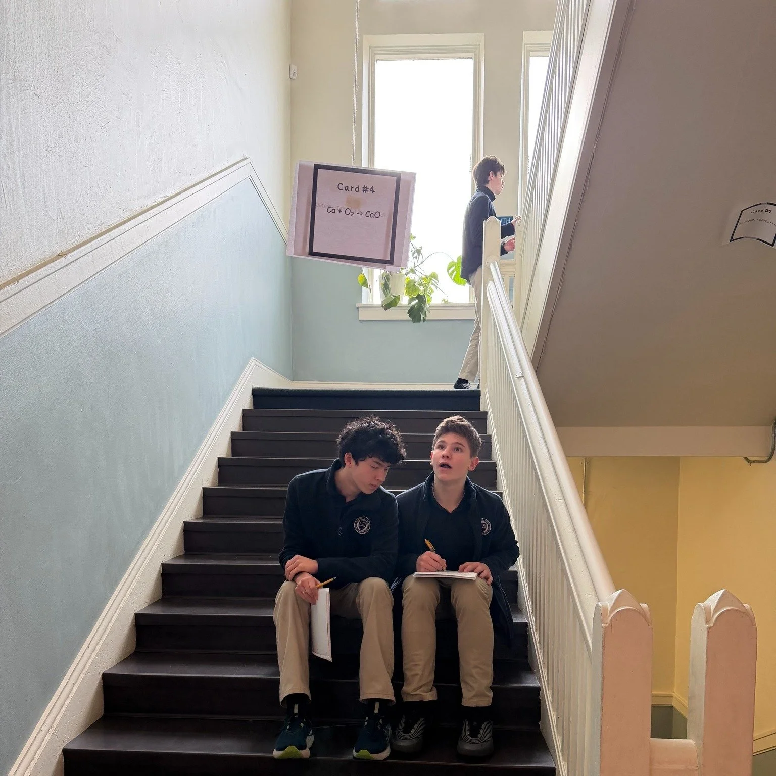 8th grade physical science students turned the whole school into a learning space as they searched for chemical equation cards, classified each type, and explained their reasoning along the way.

It&rsquo;s one thing to memorize equations. It&rsquo;s