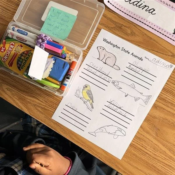 First grade wrapped up their science unit on animals by presenting their research projects. Along the way, students connected their learning to their study of Washington, exploring animals native to our state and what makes each one unique.

#goodtru