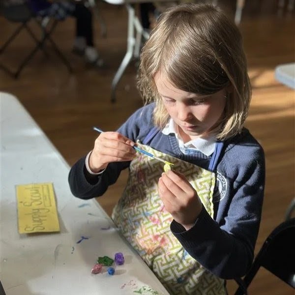 Last week in the art room: 1st Grade painted the beads they created from clay. / 4th Grade created &ldquo;movable type&rdquo; of their initials or names in clay as they explored font design alongside their study of the Gutenberg Press. /  Kindergarte