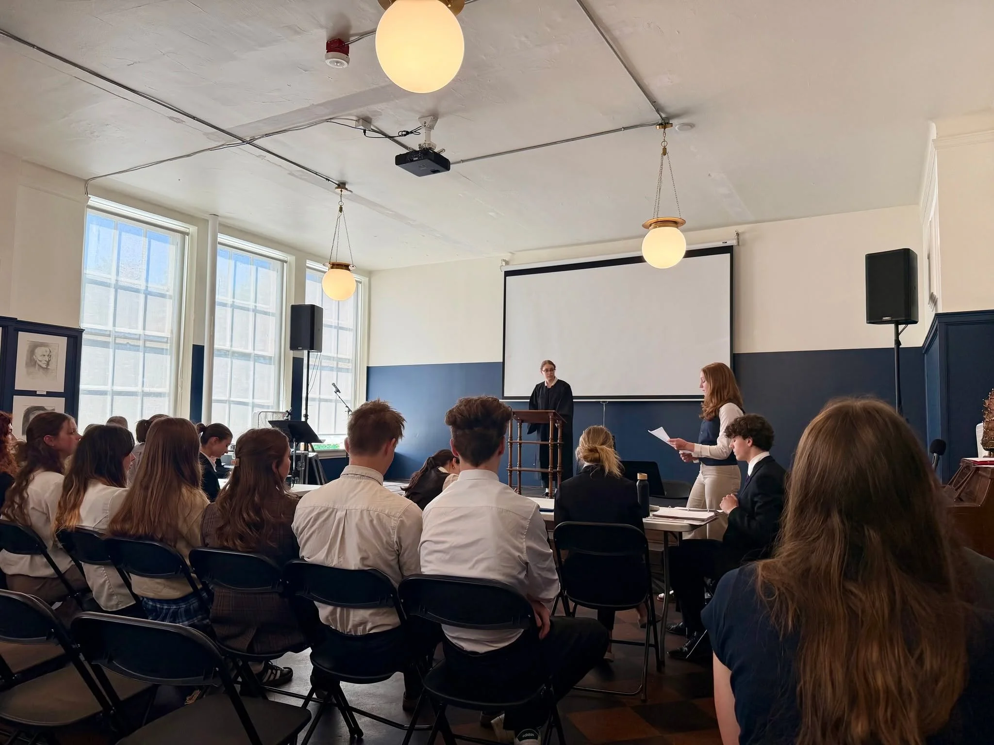 Research, argumentation, and debate came together this week as 10th grade students put their skills to work in a mock trial.

With 9th grade serving as the jury, students practiced not only making persuasive arguments, but listening carefully and wei