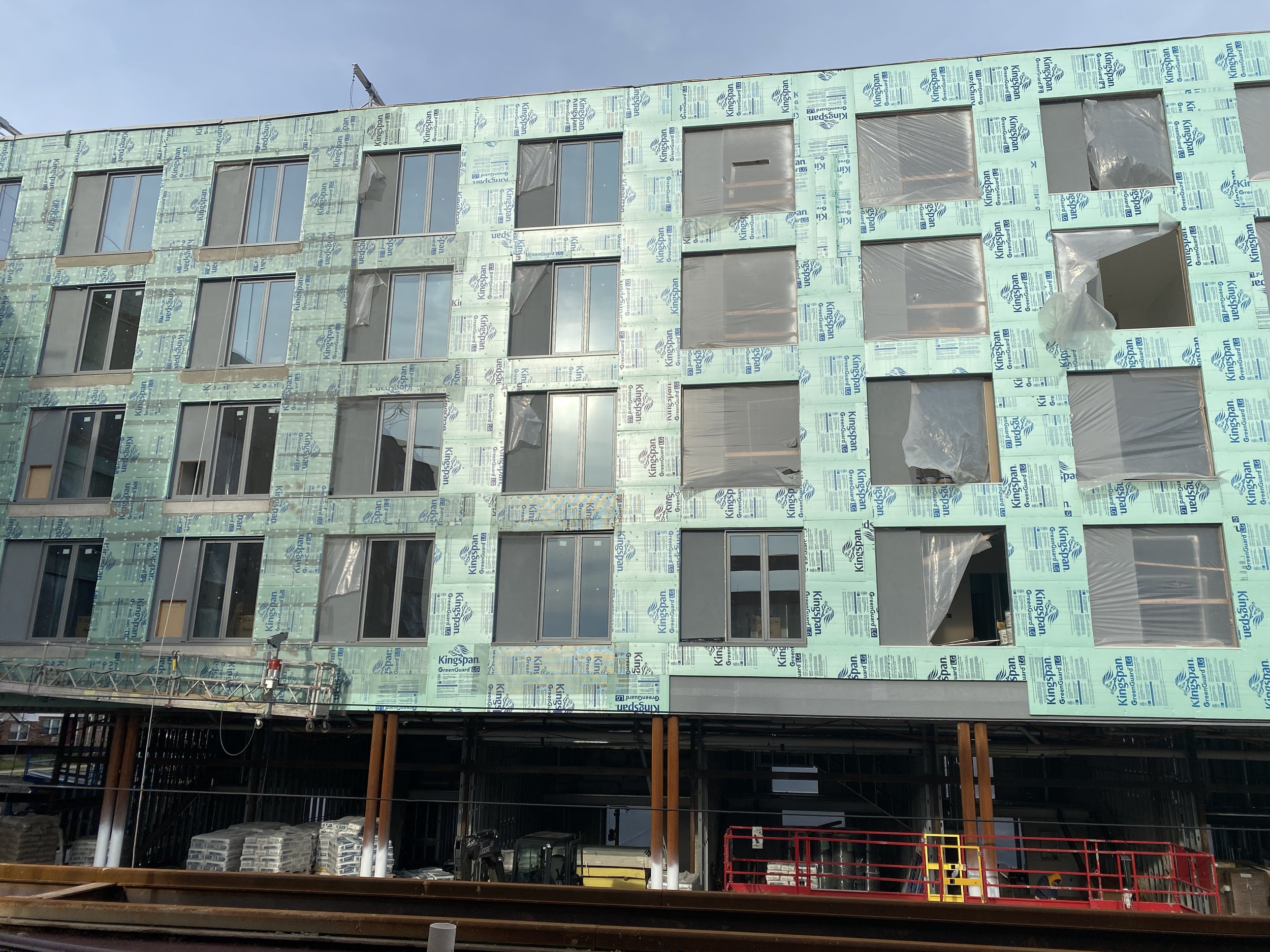 New construction behind Krueger-Scott Mansion in Newark, New Jersey.