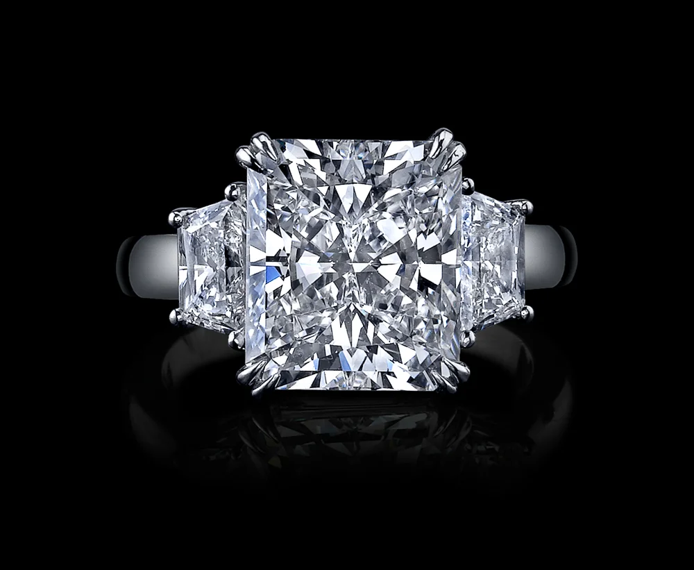 5.03 Radiant Cut 3-Stone Diamond Ring