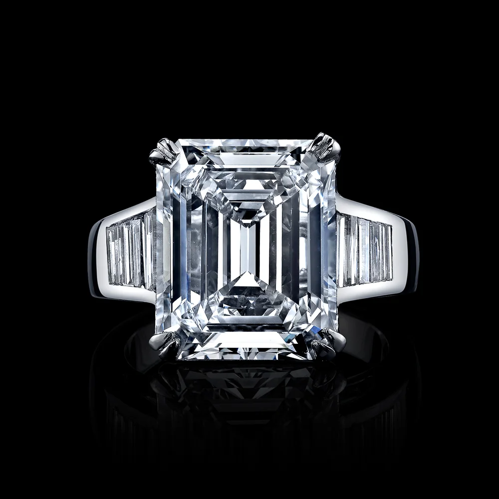 7.01ct EC K VS2- Emerald Cut Diamond Ring