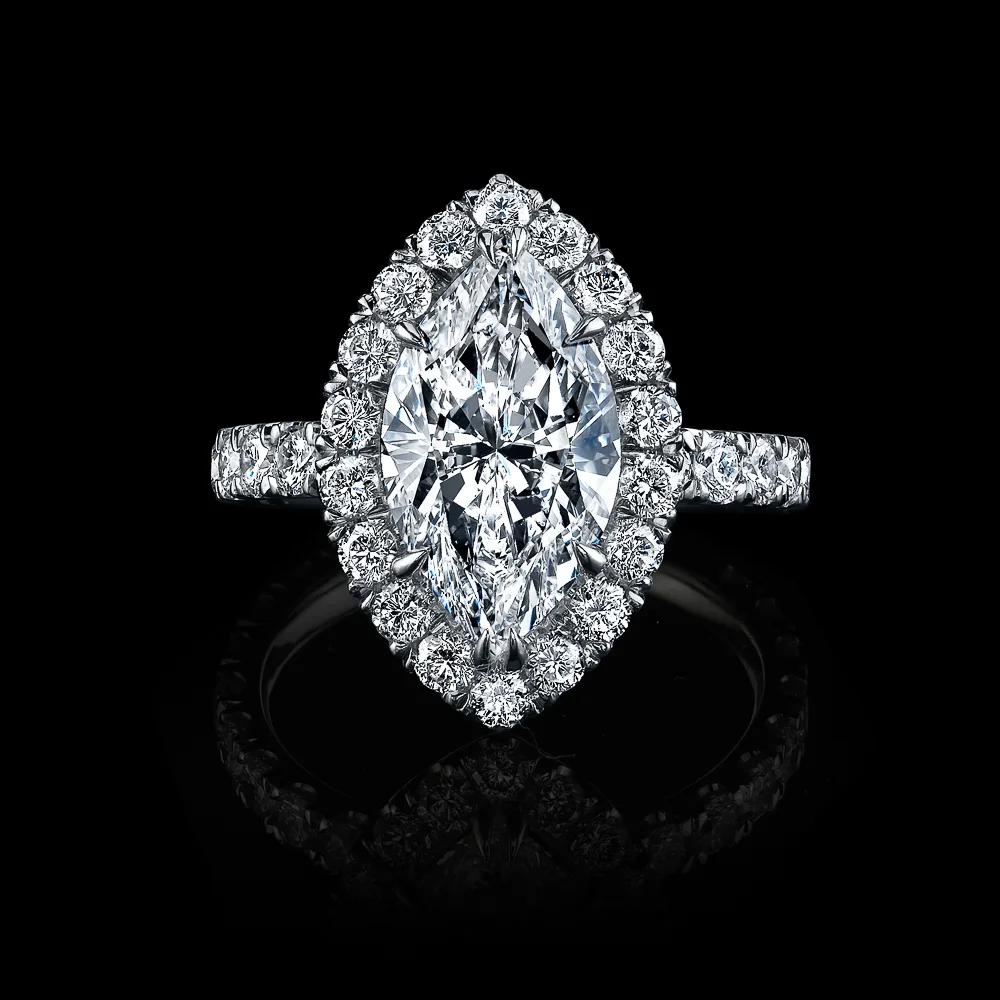 3.00ct MQ F VVS1 Diamond Ring
