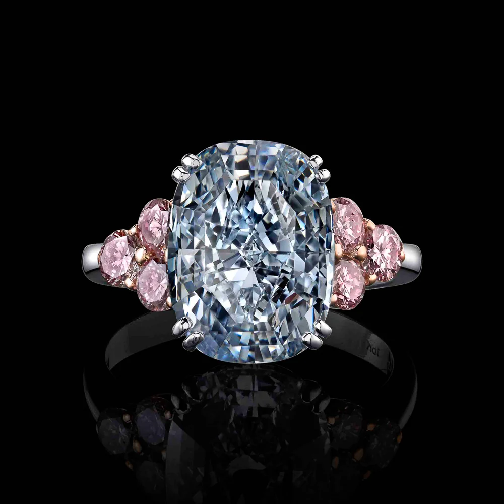 6.06ct NFB VVS2 Pink and Blue Diamond Ring