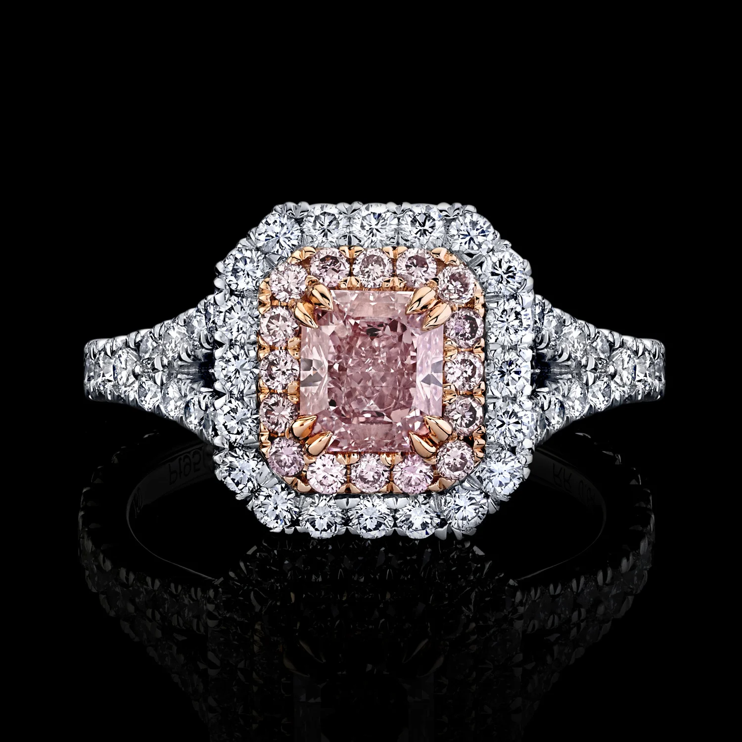 0.84ct Radiant Fancy Intense Pink, Internally Flawless Natural 
