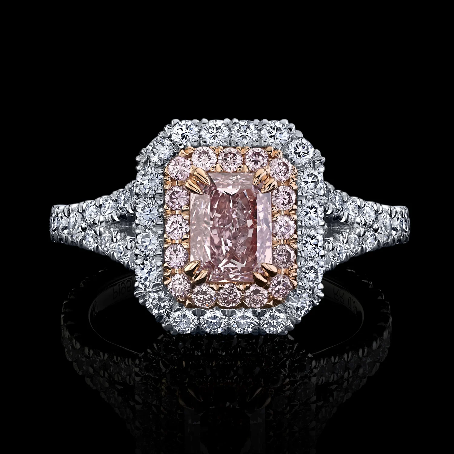 0.77ct Radiant Fancy Intense Pink Diamond Ring — RAIMAN ROCKS