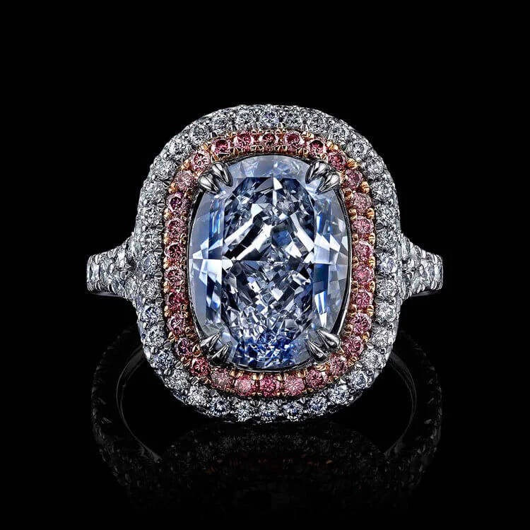 4.88ct Oval FB VS1 Fancy Blue Diamond Ring