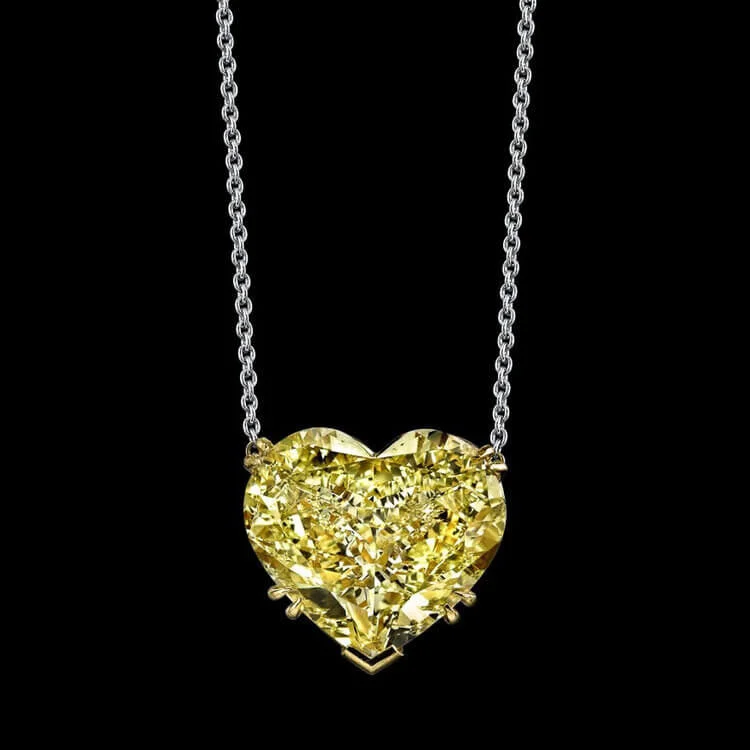 22.66ct Fancy Yellow Heart Pendant