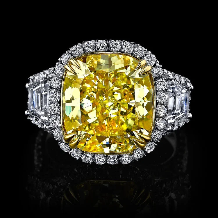  10ct Cushion Cut Intense Yellow Diamond