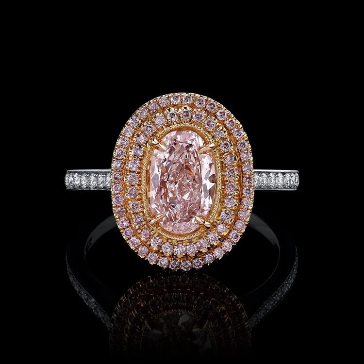1.06ct Oval Light Pink Diamond Ring