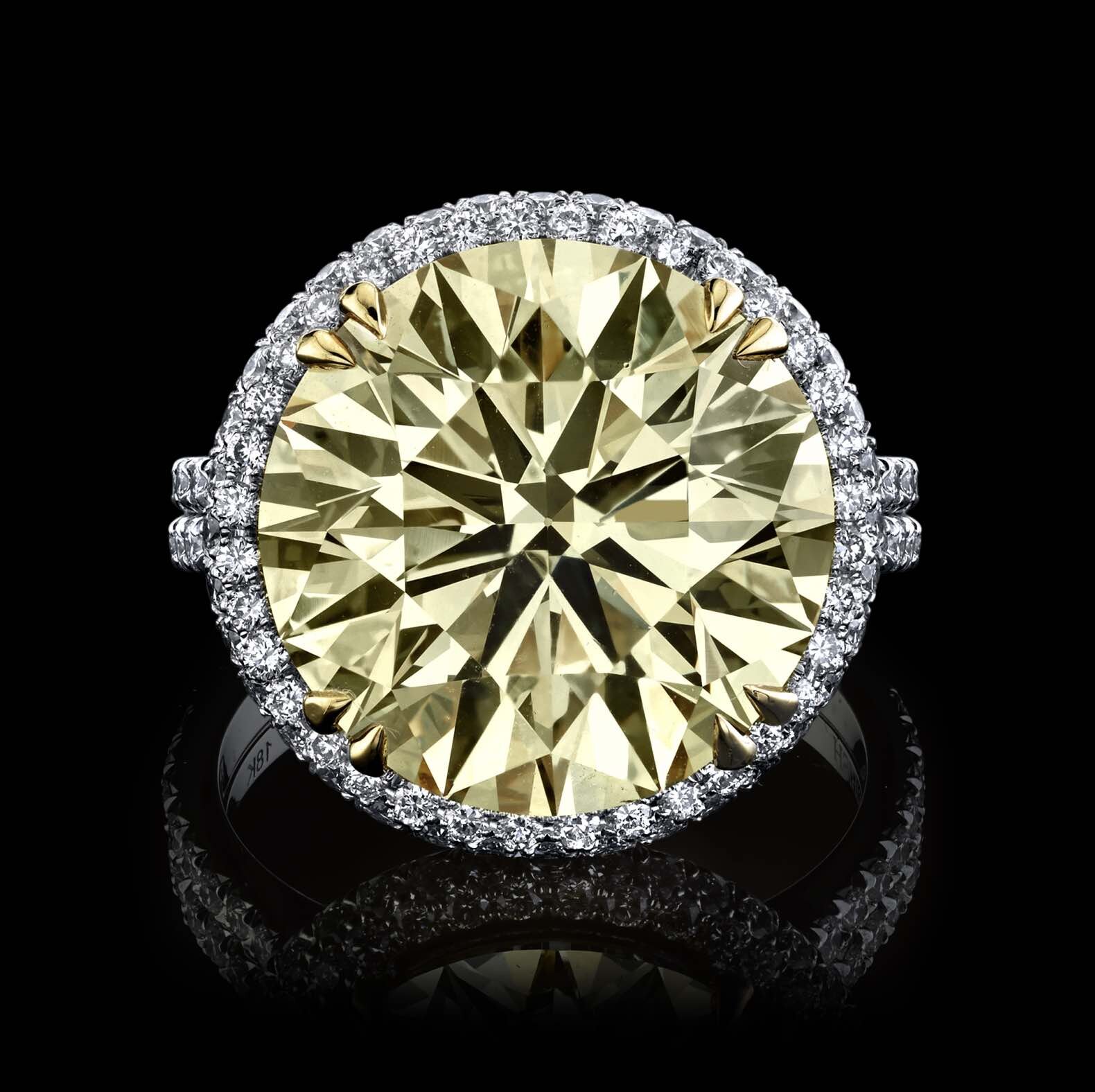 10.17ct Natural Fancy brownish yellow diamond set in Platinum