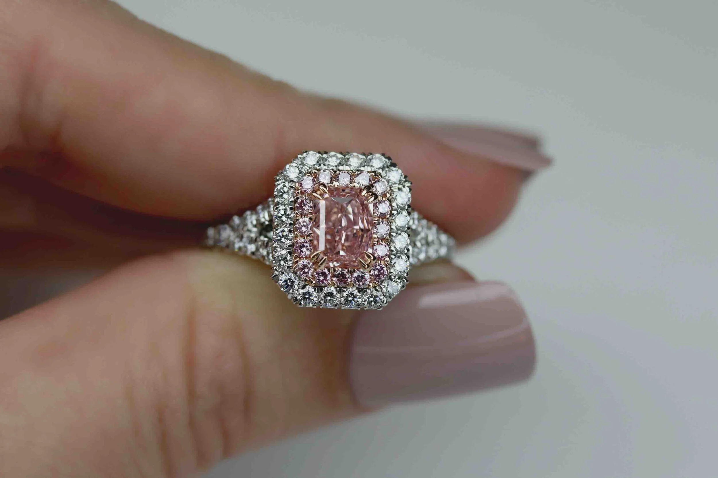 0.84ct Radiant Fancy Intense Pink, Internally Flawless Natural 