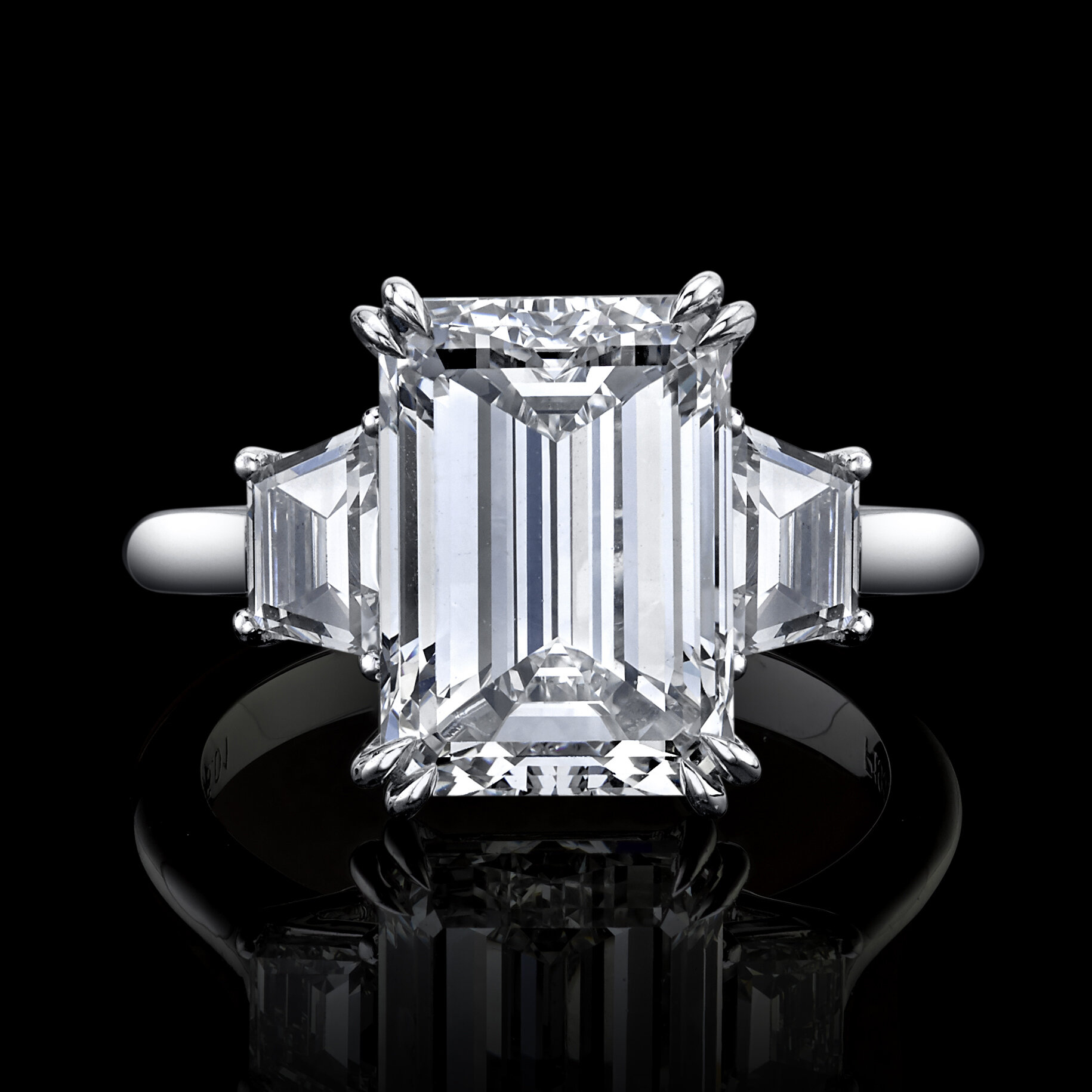 5.01ct, Elegant Emerald Cut Diamond Ring
