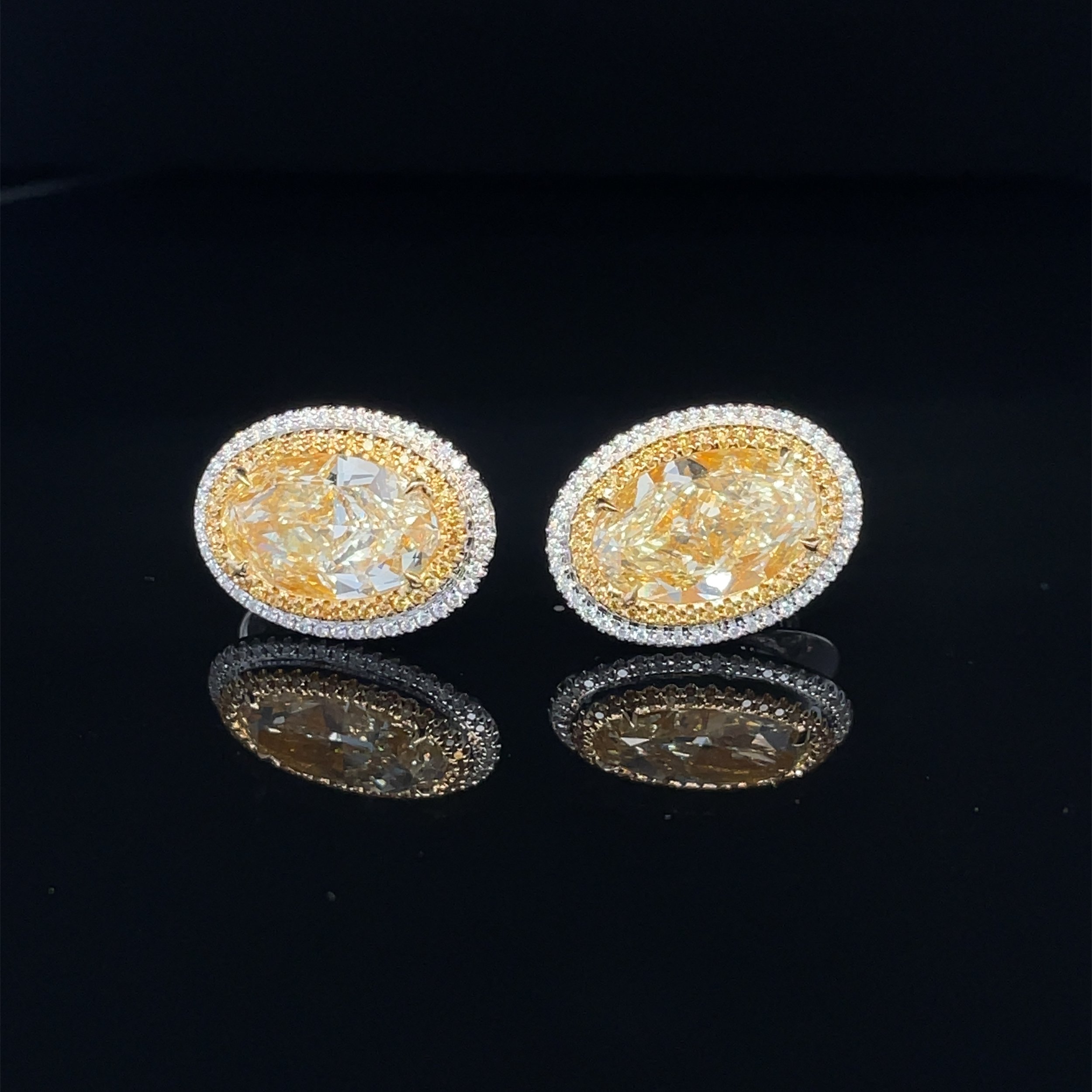 6.06ct Oval Y-X Diamond earrings - Style #RER-026
